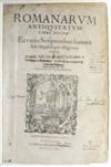 ROSINUS, JOANNES. Romanarum antiquitatum libri decem. 1583